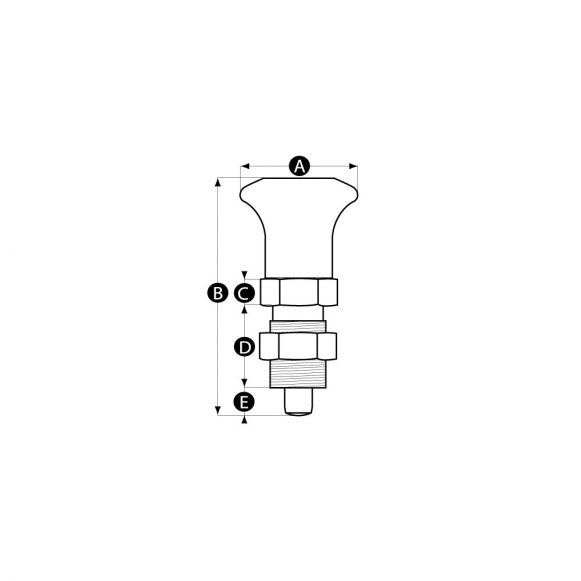 Index plunger technical drawing