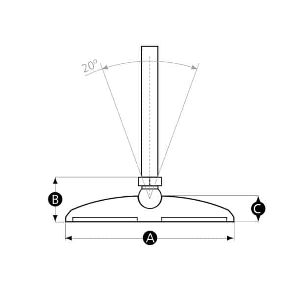 LD-Model-01-LF plastic levelling foot drawing