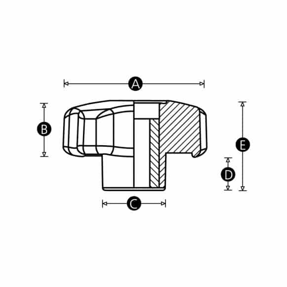 through thread soft touch lobe knob