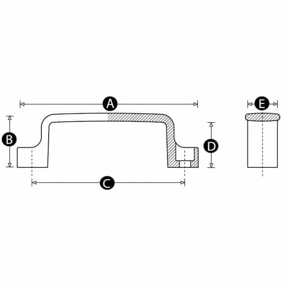 Plastic machine handle technical drawing