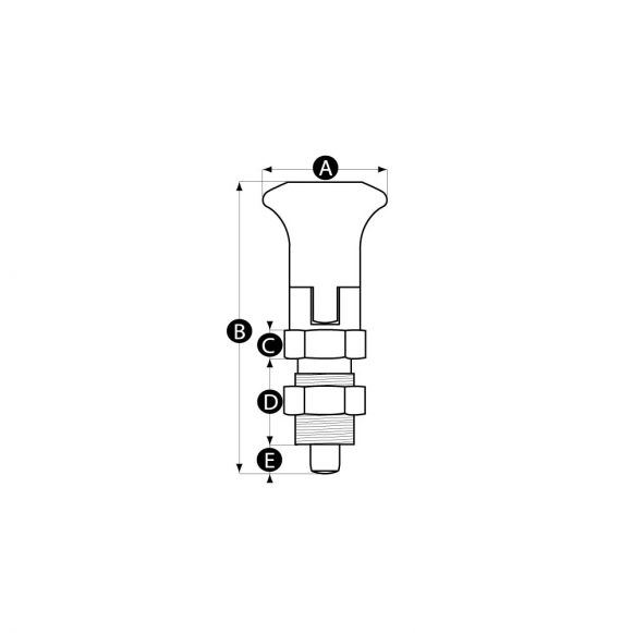 Index Plunger with locking rest position technical drawing
