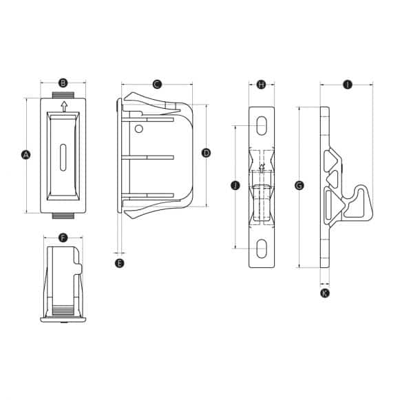 LD-Model-02-PL Snap-in grabber latch catch
