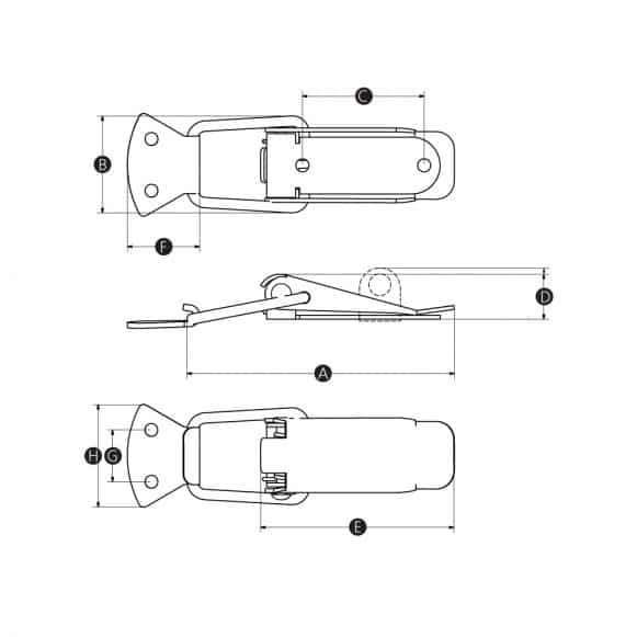 LD-Model-03-ML Stainless steel sprung toggle latch
