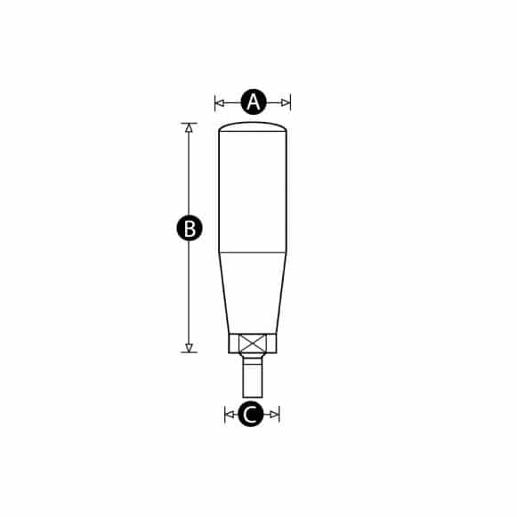 LD-Model-03M-PH Revolving handle with male threaded stud