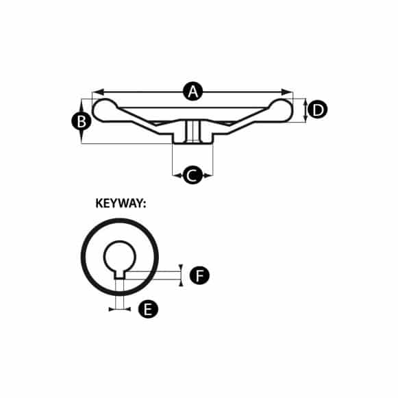 stainless steel hand wheel technical drawing