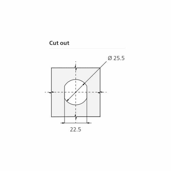 LD-Model-04-PL-Cut-Out Push to close plastic latch installation diagram,