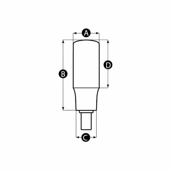 Plastic revolving handle technical drawing