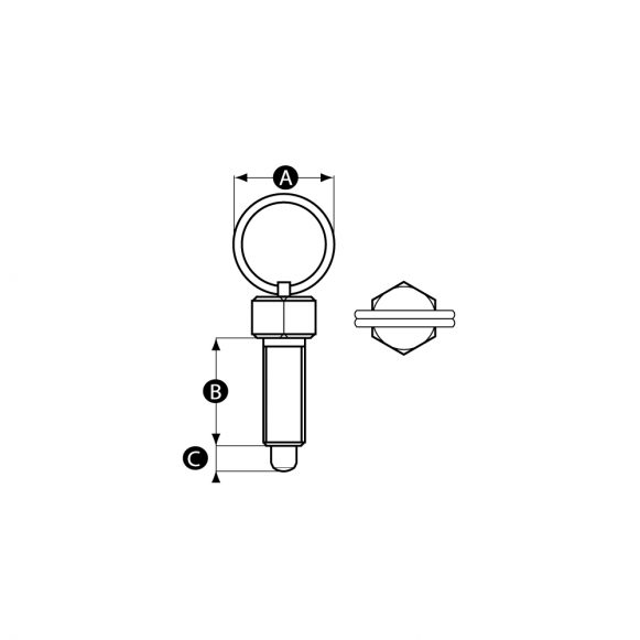 Pull ring indexing plunger technical drawing