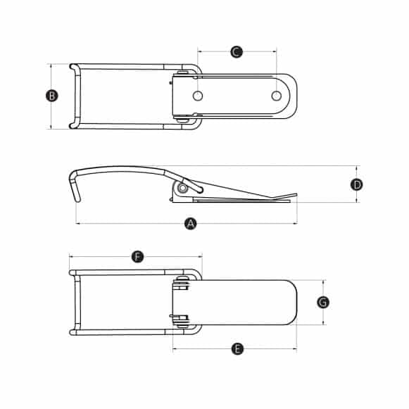 Stainless steel sprung claw toggle latch clamp