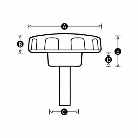 LD-Model-06M-PK male threaded lobe knob