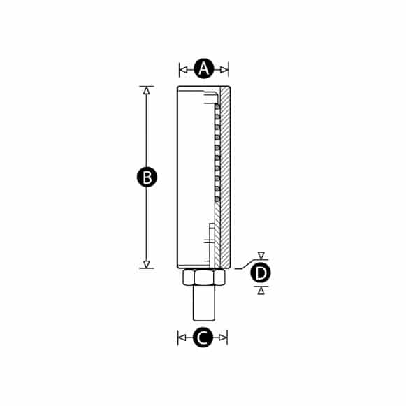 Revolving and Folding Straight Handle - technical drawing