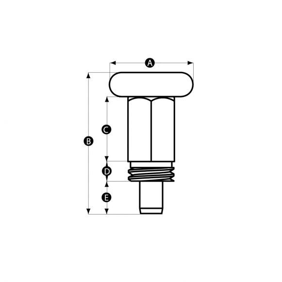 Indexing bolt plunger technical drawing