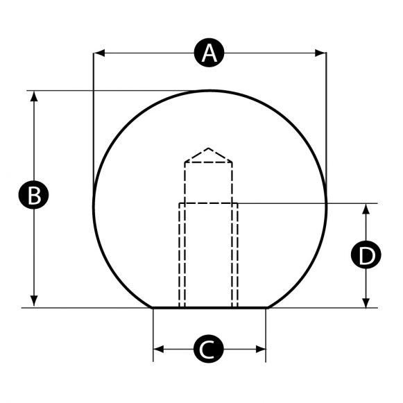 LD-Model-07-MK Stainless steel threaded ball knobs technical drawing