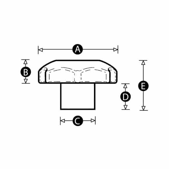 LD-Model-07F-PK Lobeknob with coloured cap - technical drawing