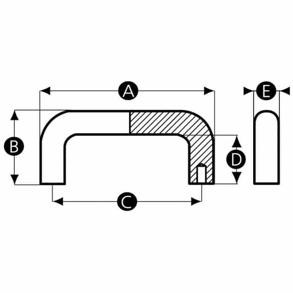 LD-Model-08C-BH Aluminium pull handle with machined threads