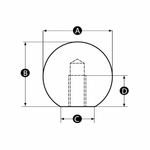 LD-Model-08F-MK aluminium ball knob technical drawing