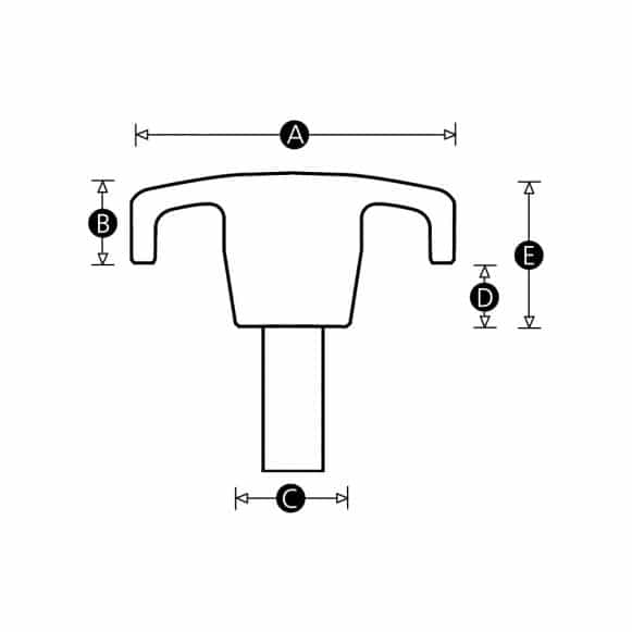 low profile male threaded clamping knob