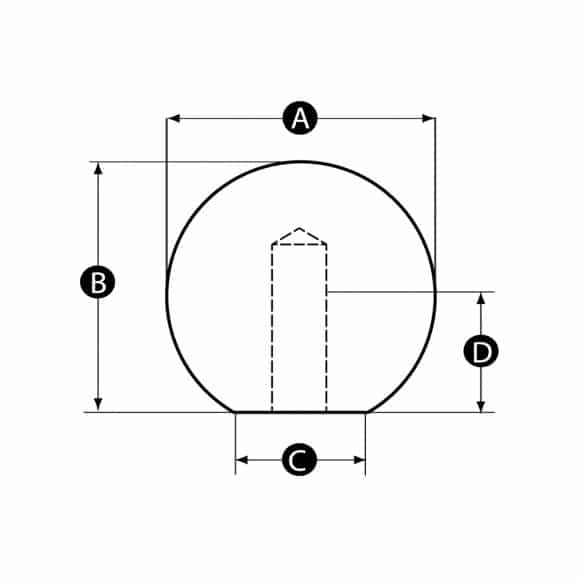 LD-Model-08SF-MK aluminium ball knob technical drawing