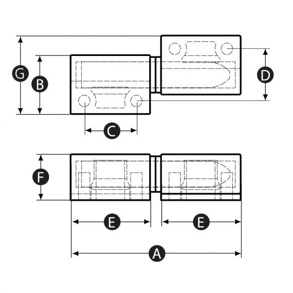 LD-Model-09-HI Lift off hinge technical drawing