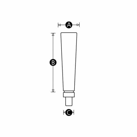 LD-Model-09M-PH Rotating plastic handle - technical drawing