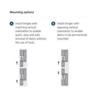 LD-Model-11-HI-Mounting Metal offset removable lift hinges mounting options