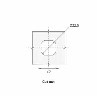LD-Model-11-ML-Cut-out Cut out diagram for Quarter turn cam lock for use with padlock