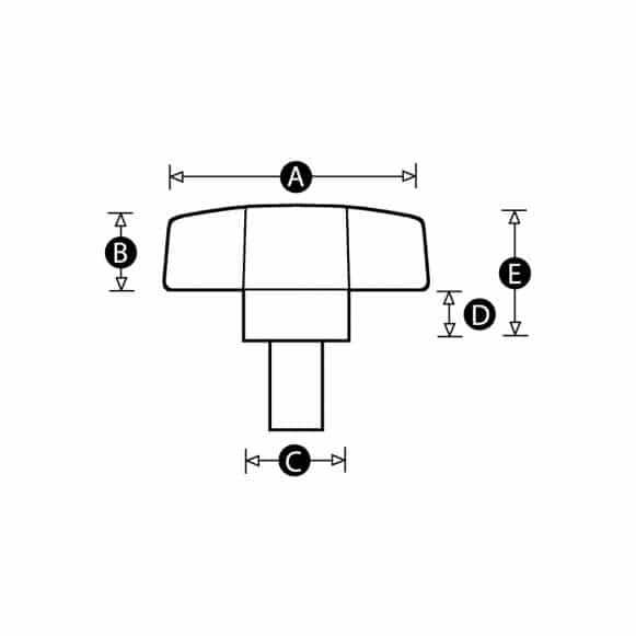 Male threaded plastic wing knob