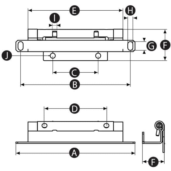 Stainless Steel or Steel Removable and concealed Enclosure Hinge technical drawing