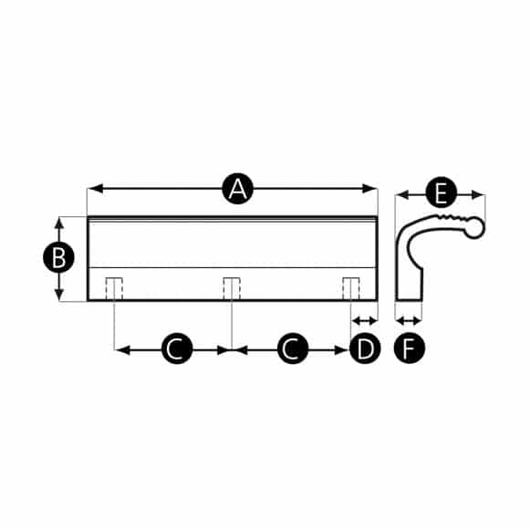 Aluminium ledge pull handle