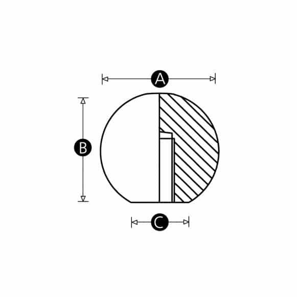 LD-Model-17AF-PK Duroplast ball knob technical drawing