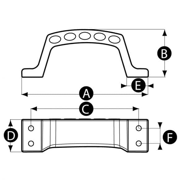 Foot step - heavy duty nylon, technical drawing