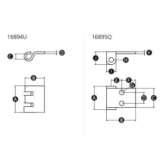 LD-Model-18-HI-leafs Mating leaf parts for Concealed & Removable Enclosure Hinge with Retracting Pins