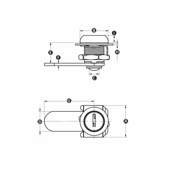 LD-Model-19-ML Technical drawing of a camlock