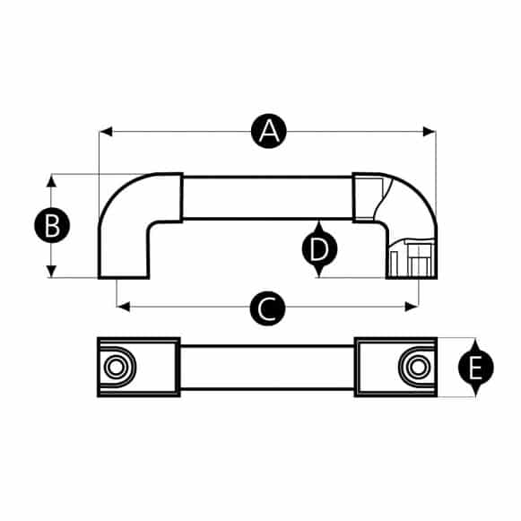 LD-Model-20-BH Tubular machine handle technical drawing