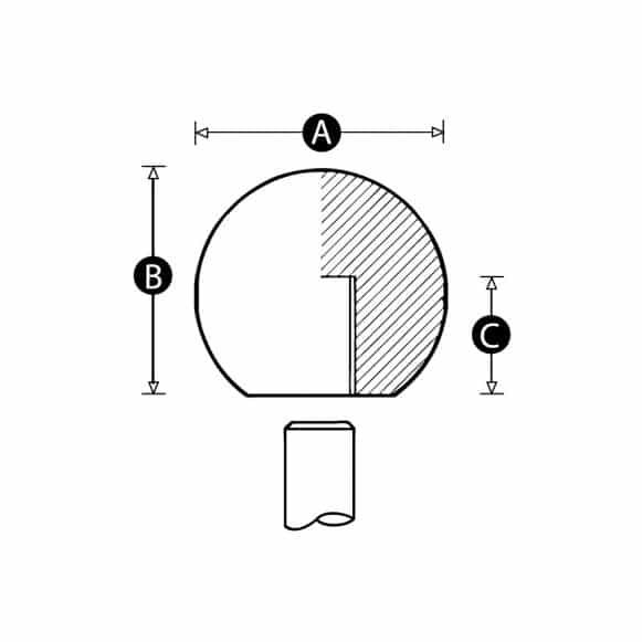Duroplast ball knob with tolerance ring