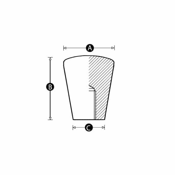 LD-Model-22F-PK Female threaded taper knob technical 2d drawing