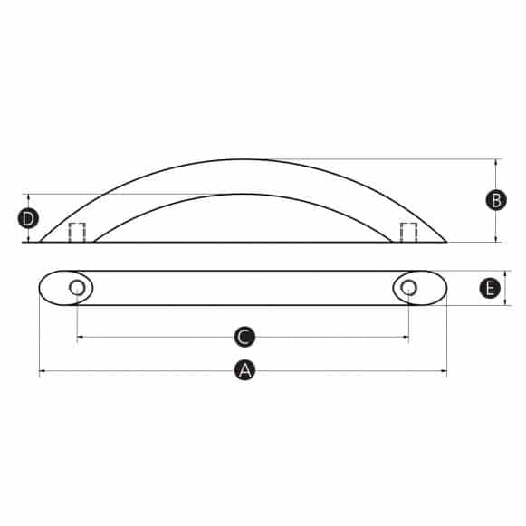 LD-Model-23-BH Cabinet and drawer pull handle - Model 23 BH technical drawing
