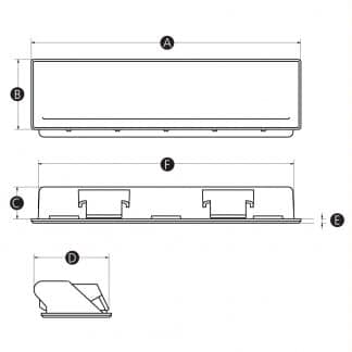 LD-Model-24-BH Snap-in pull handle technical drawing