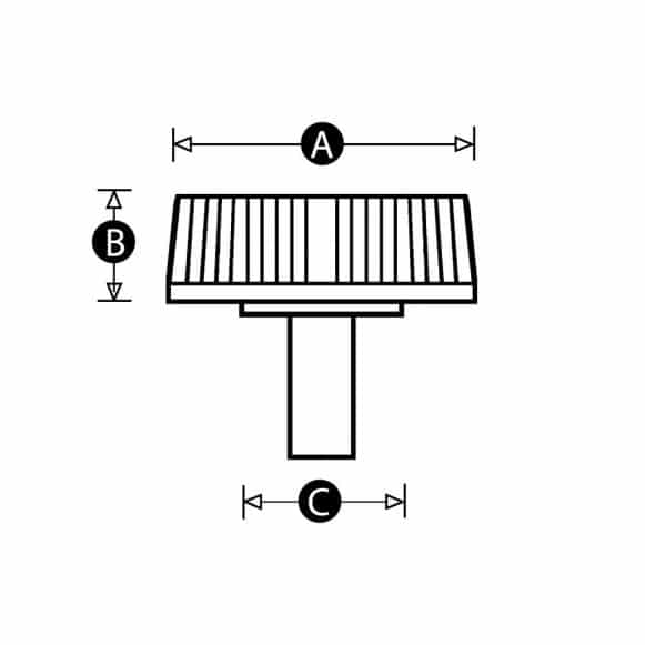 Male threaded thumbscrew technical 2d drawing