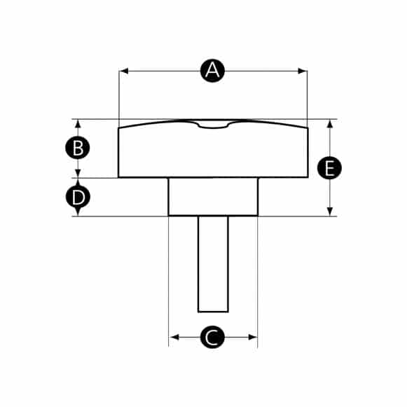 LD-Model-33M-PK Male threaded star knob - technical drawing