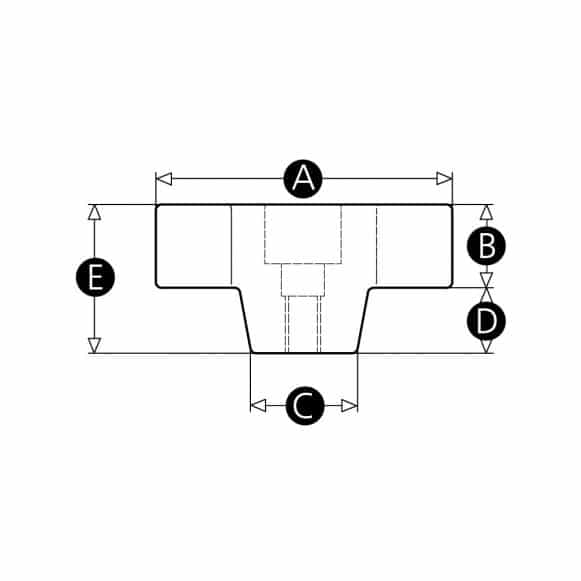 LD-Model-36F-PK Through thread wing knob