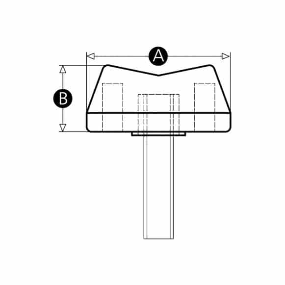 Male threaded wing knob - technical drawing