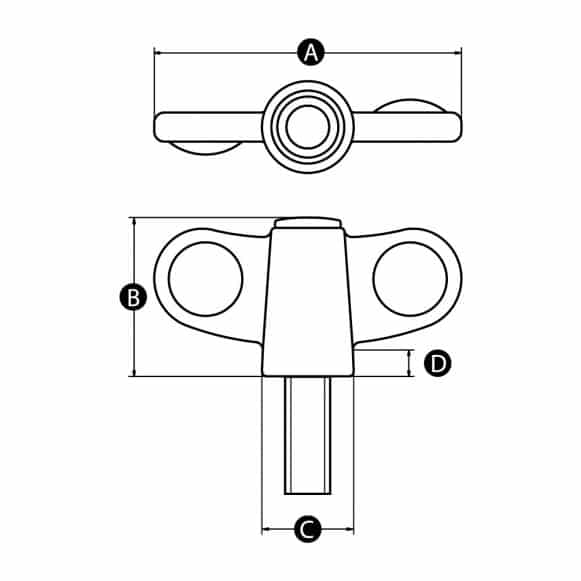 LD-Model-38M-PK Male thread butterfly wing knob