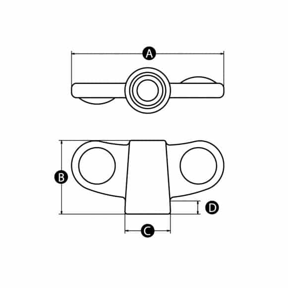 LD-Model-38T-PK Female threaded butterfly wing knob