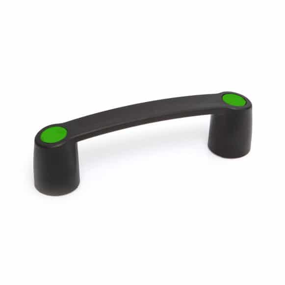 Model-01-BH-GREEN-CAPS Machine pull handle with green caps