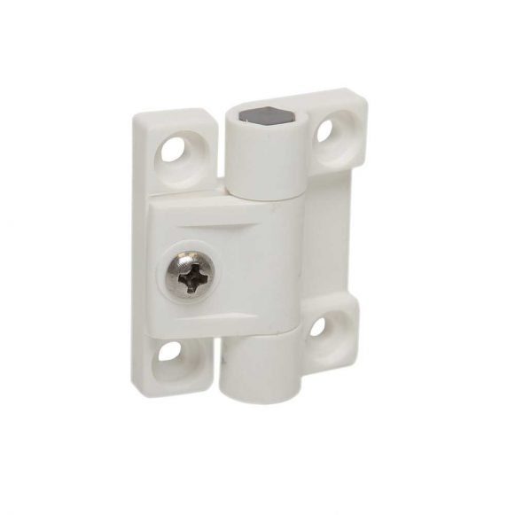 Model-01-HI-View-2 Adjustable torque positioning hinge in white plastic