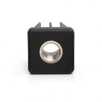 Model 01NPB TB - Threaded Bush Square Tube Insert with Nickel Plated Brass Insert