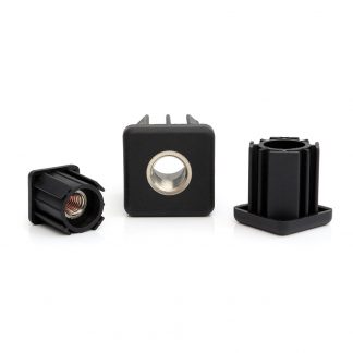 Model 01NPB TB - Threaded Bush Square Tube Insert with Nickel Plated Brass Insert