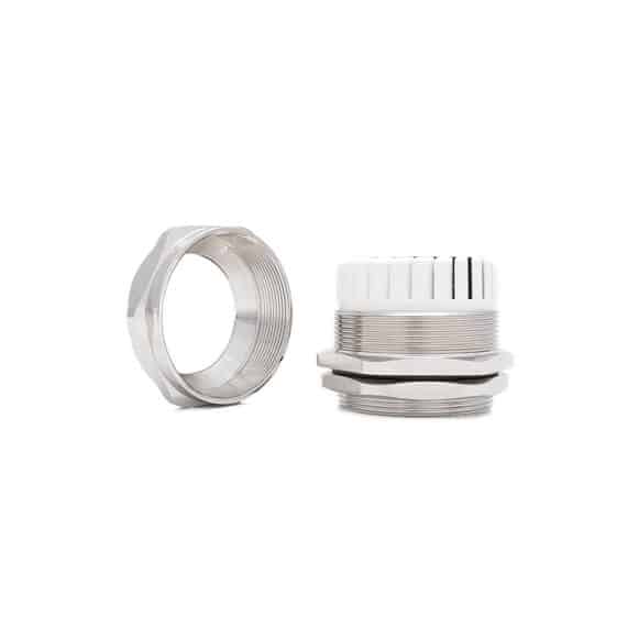 Model-02-CG-view-14 Nickel Plated Brass Cable Gland with EMC Protection for shielded cables