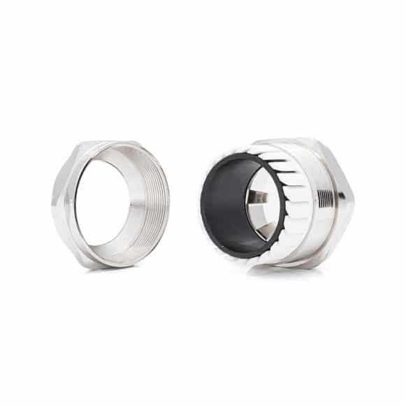 Model-02-CG-view-15 Nickel Plated Brass Cable Gland with EMC Protection for shielded cables